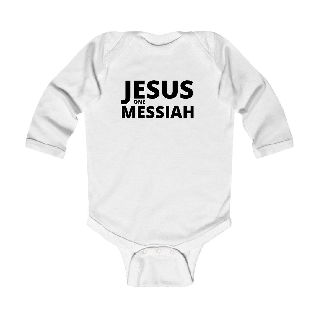 Infant Long Sleeve Graphic T-shirt Jesus one Messiah Black - Childrens | Infant