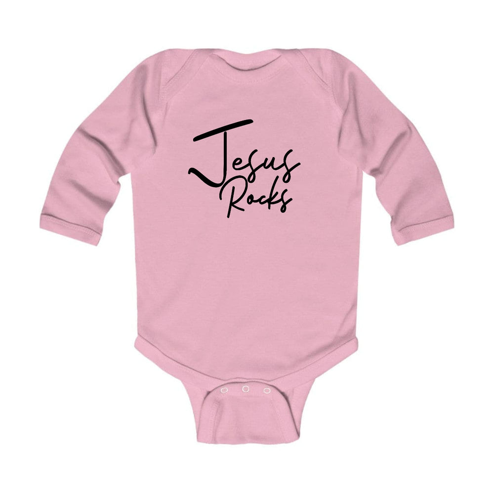 Infant Long Sleeve Graphic T-shirt Jesus Rocks Print - Childrens | Infant