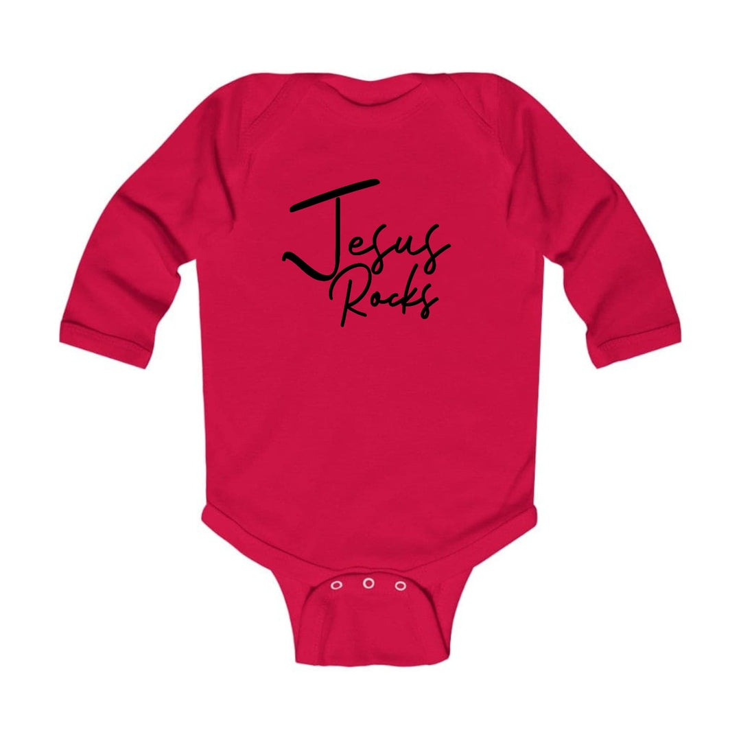 Infant Long Sleeve Graphic T-shirt Jesus Rocks Print - Childrens | Infant