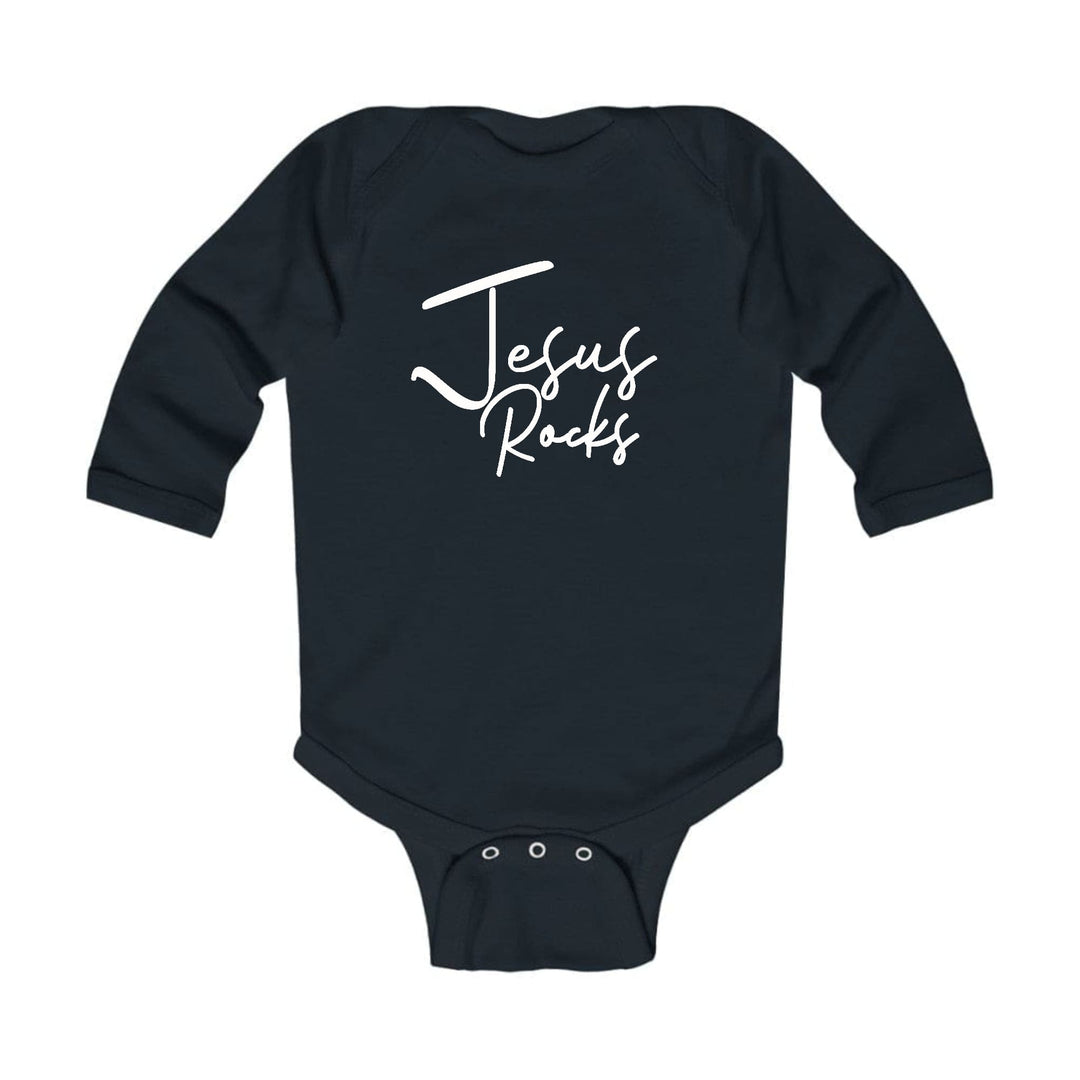 Infant Long Sleeve Graphic T-shirt Jesus Rocks Print - Childrens | Infant