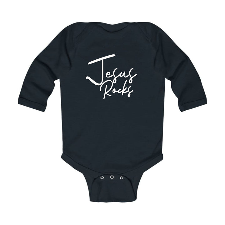 Infant Long Sleeve Graphic T-shirt Jesus Rocks Print - Childrens | Infant