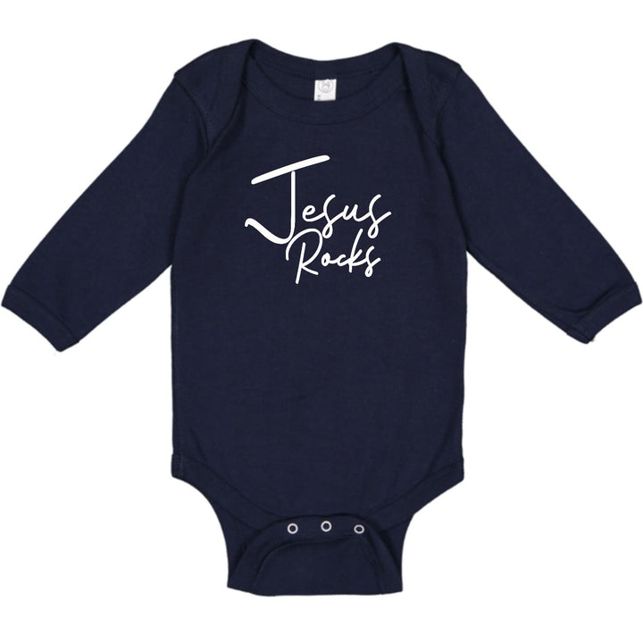 Infant Long Sleeve Graphic T-shirt Jesus Rocks Print - Childrens | Infant