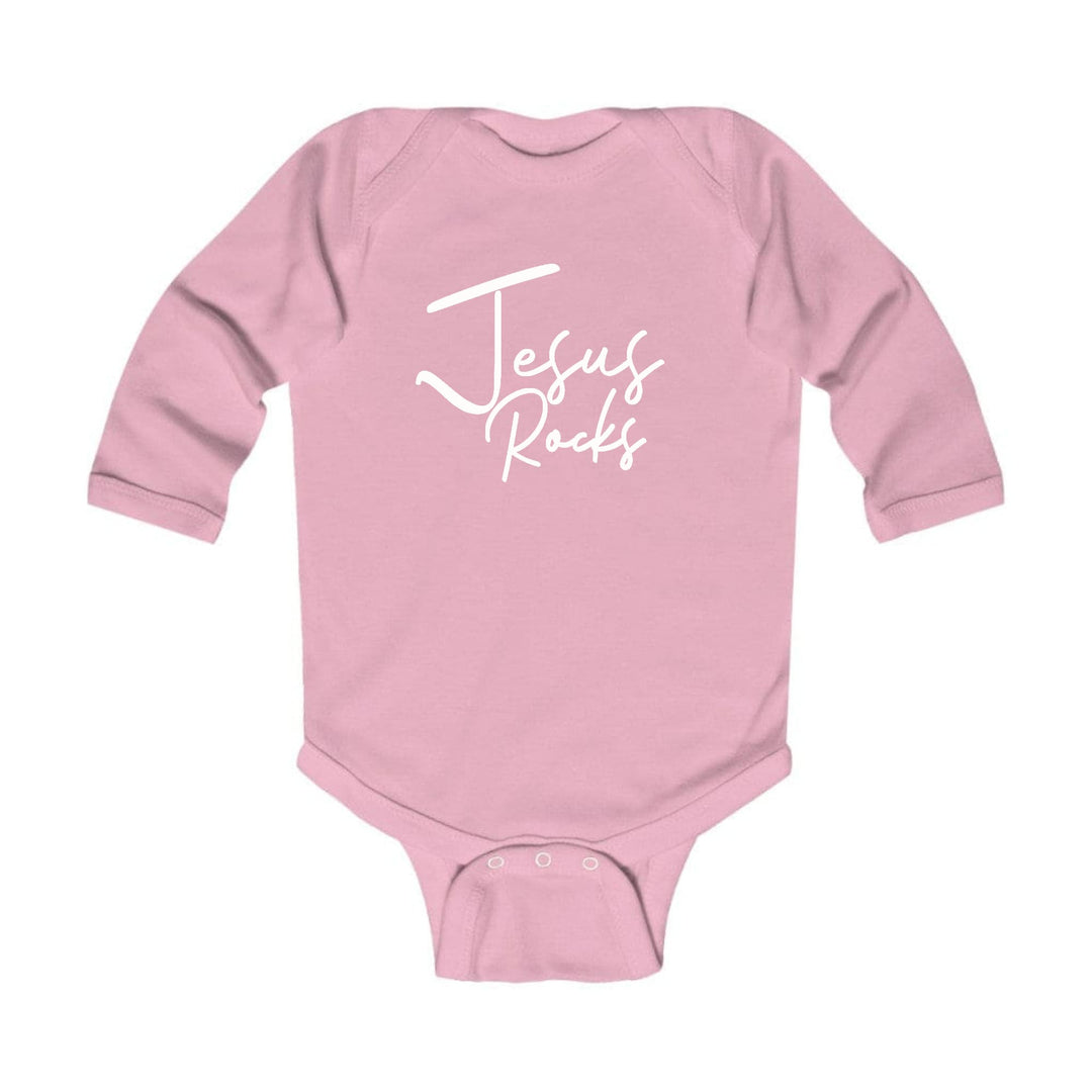 Infant Long Sleeve Graphic T-shirt Jesus Rocks Print - Childrens | Infant