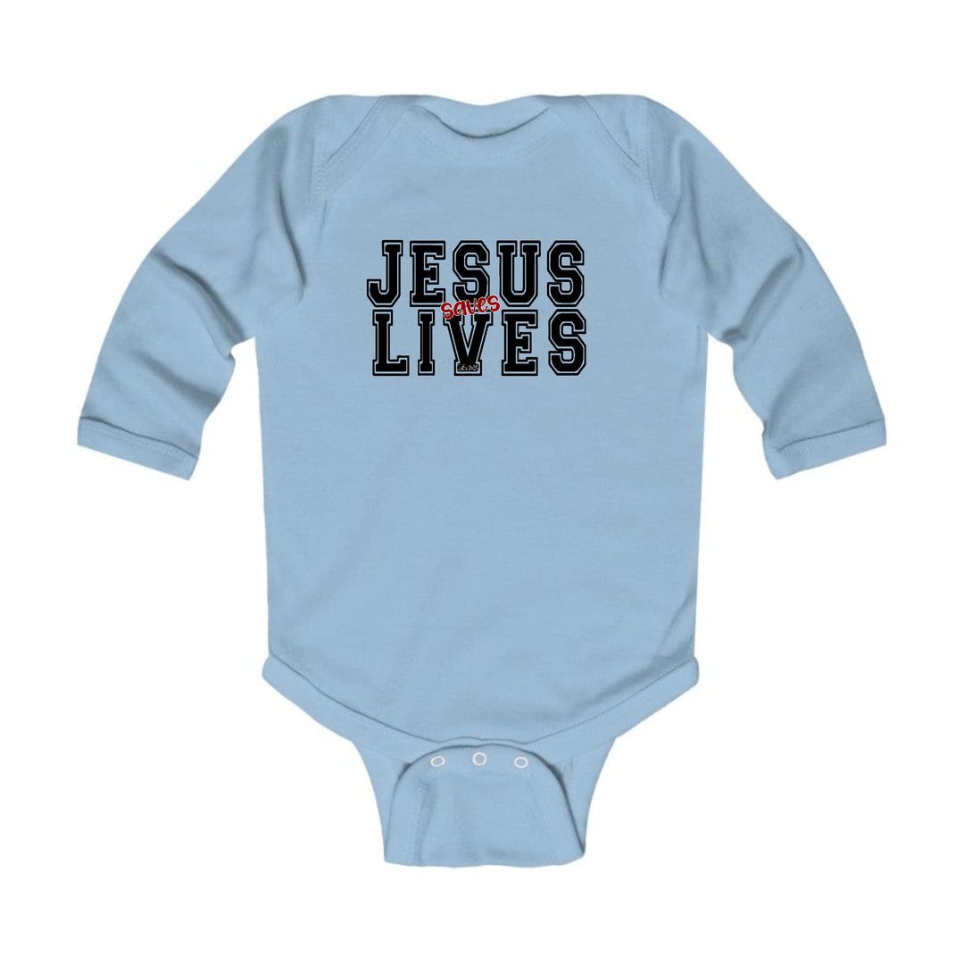 Infant Long Sleeve Graphic T-shirt Jesus Saves Lives Black Red - Childrens