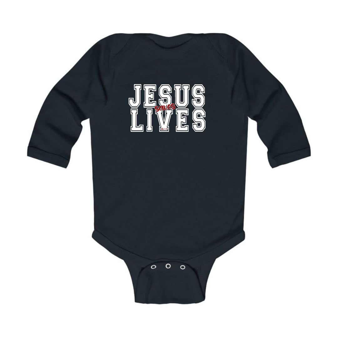 Infant Long Sleeve Graphic T-shirt Jesus Saves Lives White Red - Childrens