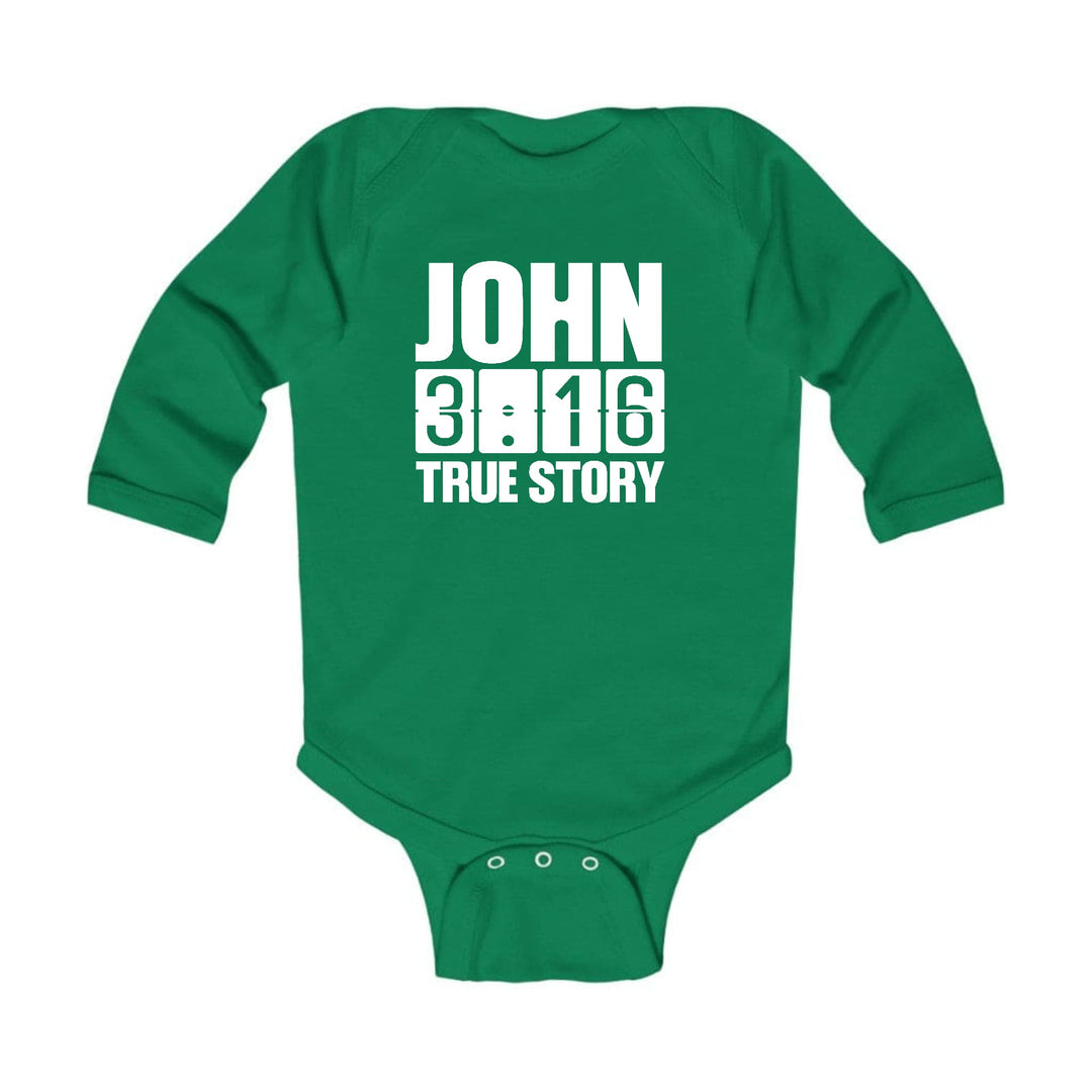 Infant Long Sleeve Graphic T-shirt John 3:16 True Story Print - Childrens