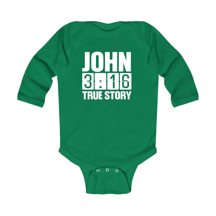 Infant Long Sleeve Graphic T-shirt John 3:16 True Story Print - Childrens