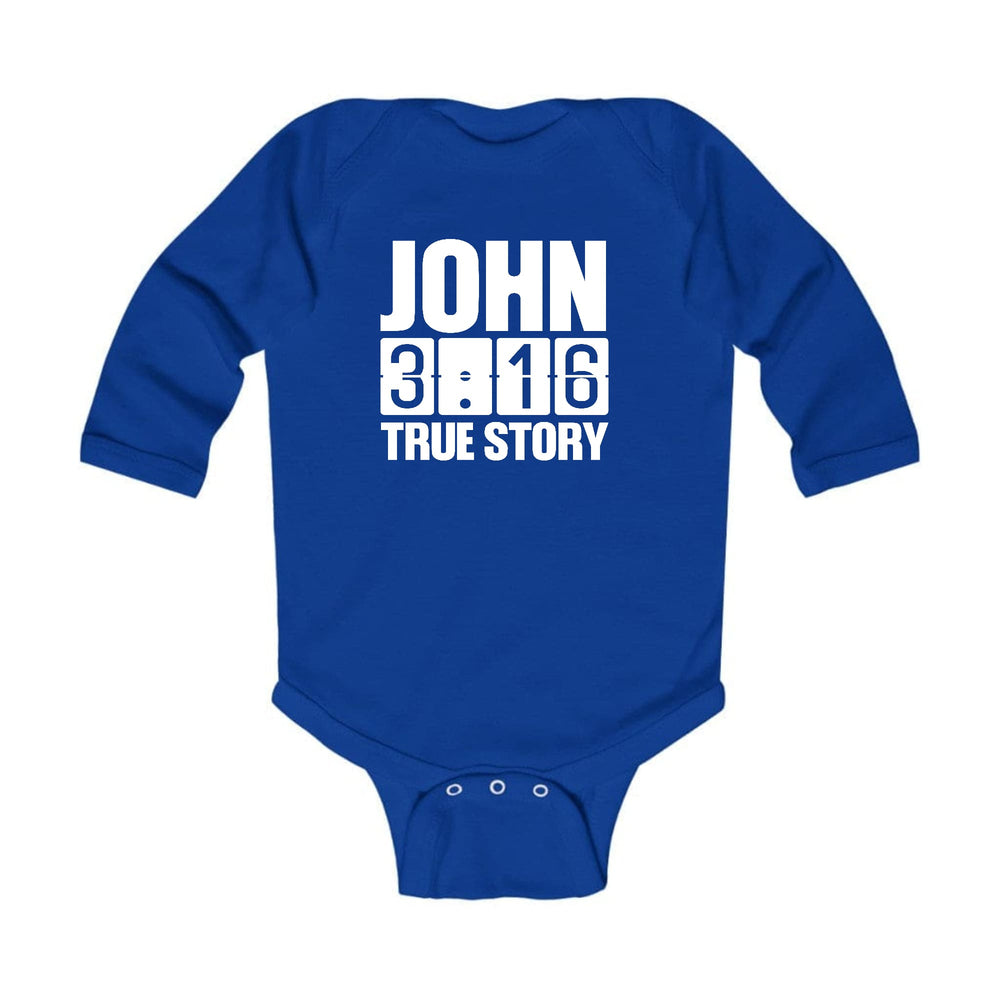 Infant Long Sleeve Graphic T-shirt John 3:16 True Story Print - Childrens