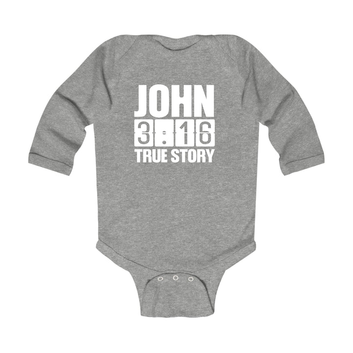 Infant Long Sleeve Graphic T-shirt John 3:16 True Story Print - Childrens