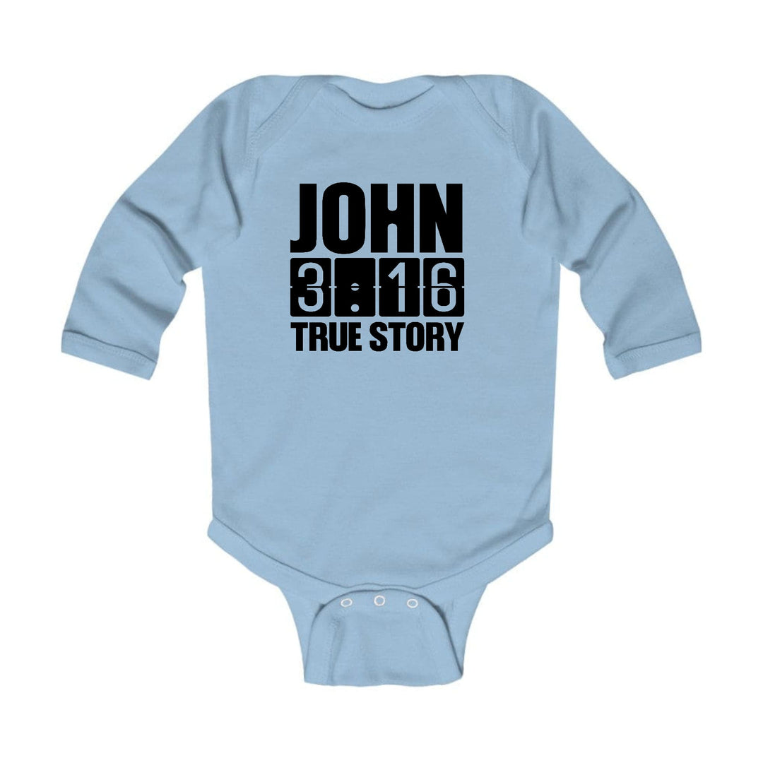 Infant Long Sleeve Graphic T-shirt John 3:16 True Story Print - Childrens