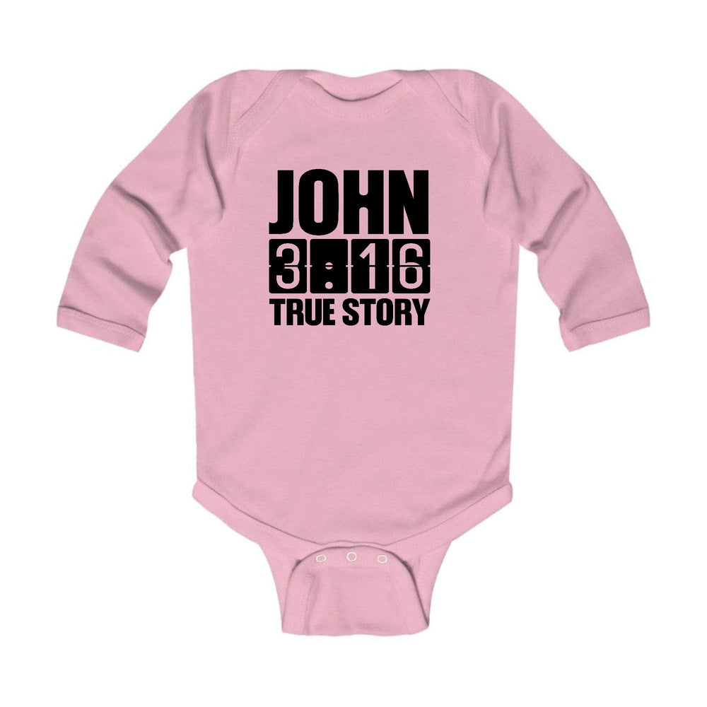 Infant Long Sleeve Graphic T-shirt John 3:16 True Story Print - Childrens