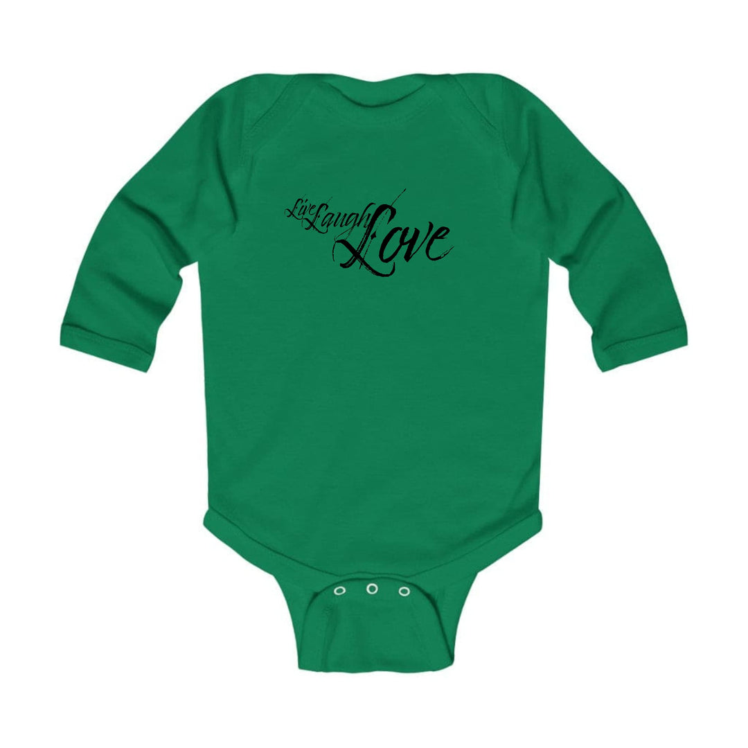 Infant Long Sleeve Graphic T-shirt Live Laugh Love Black Illustration