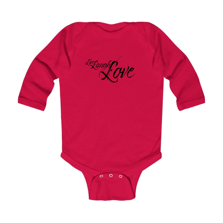 Infant Long Sleeve Graphic T-shirt Live Laugh Love Black Illustration