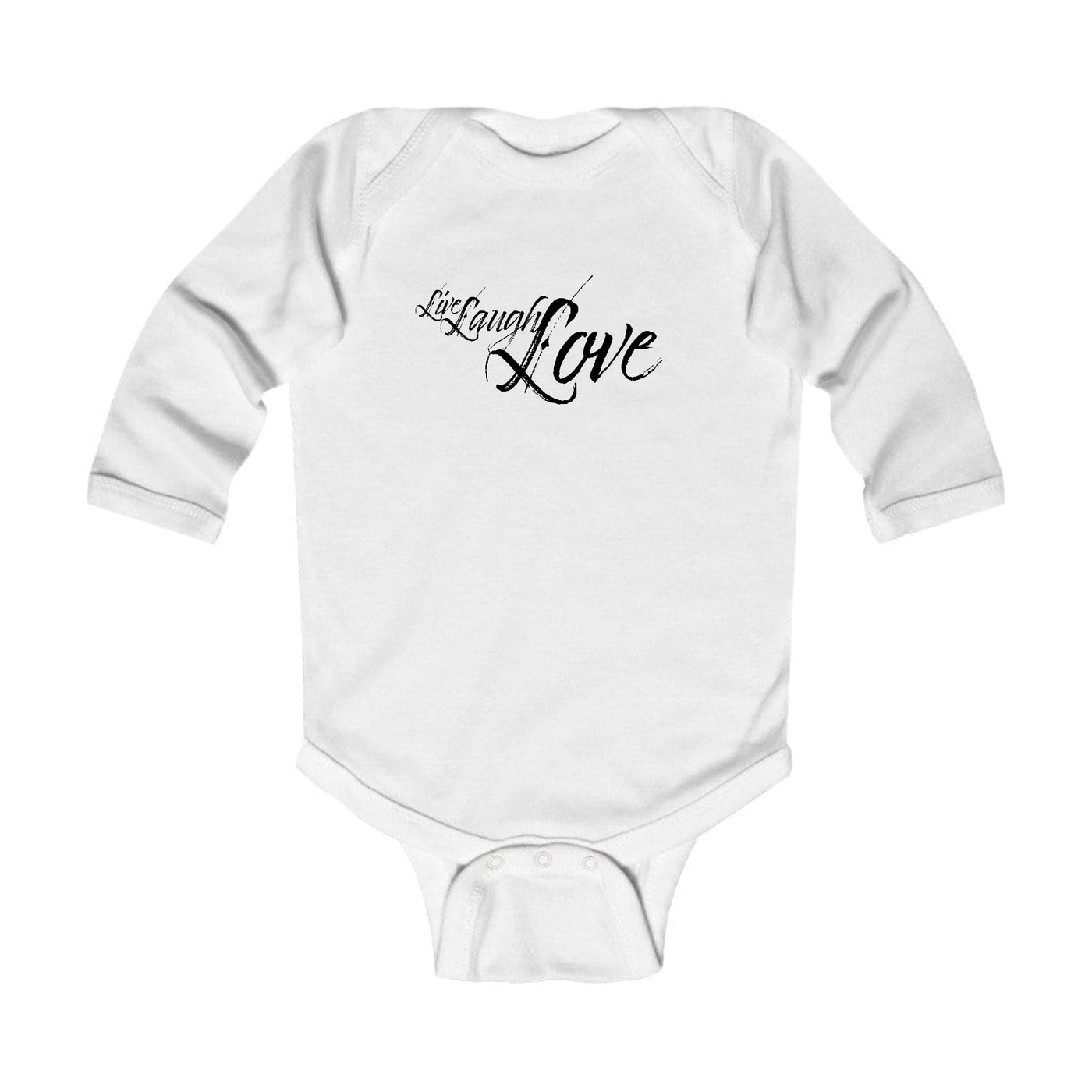 Infant Long Sleeve Graphic T-shirt Live Laugh Love Black Illustration
