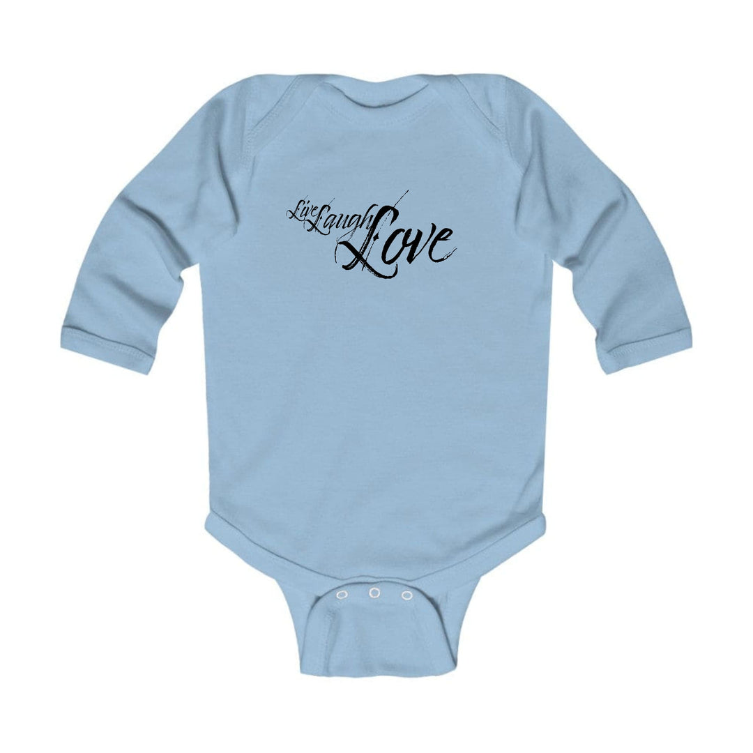 Infant Long Sleeve Graphic T-shirt Live Laugh Love Black Illustration