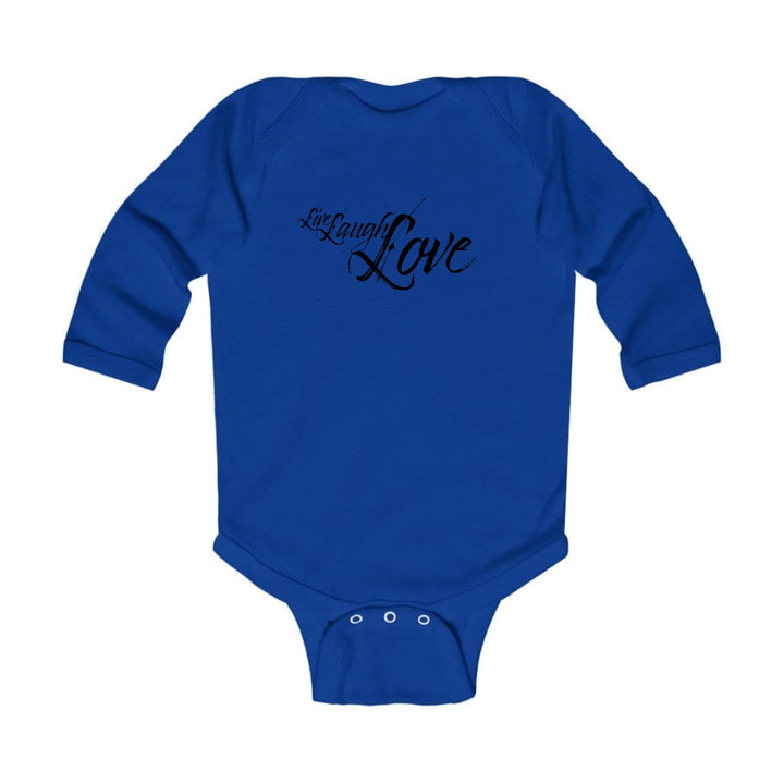 Infant Long Sleeve Graphic T-shirt Live Laugh Love Black Illustration