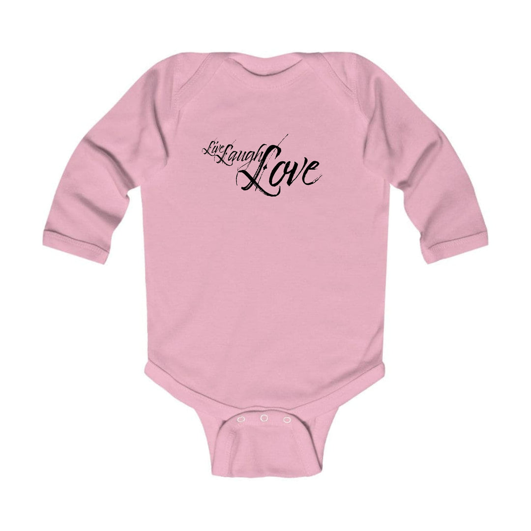 Infant Long Sleeve Graphic T-shirt Live Laugh Love Black Illustration