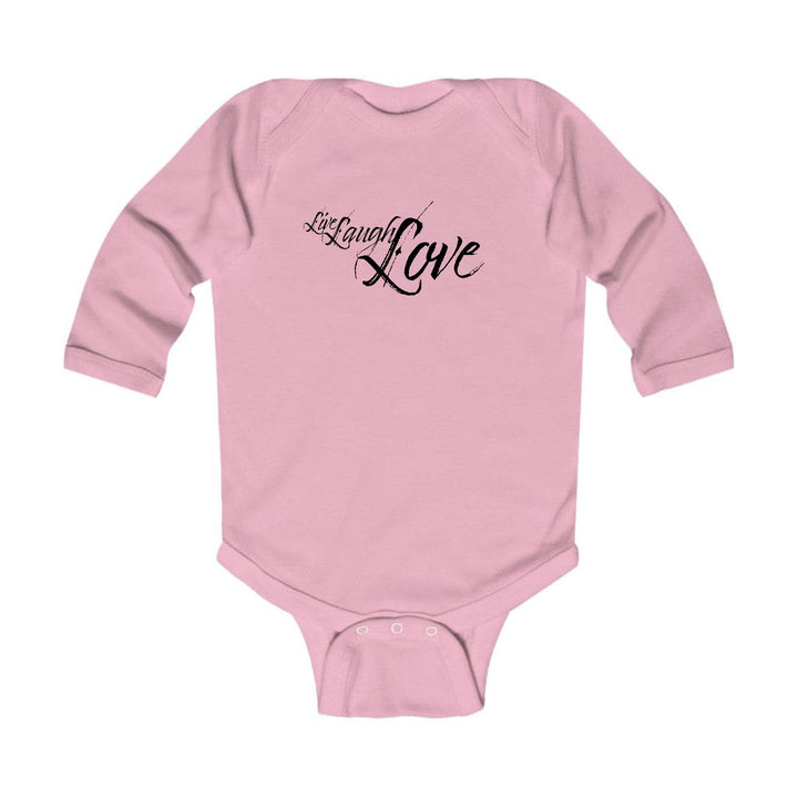 Infant Long Sleeve Graphic T-shirt Live Laugh Love Black Illustration