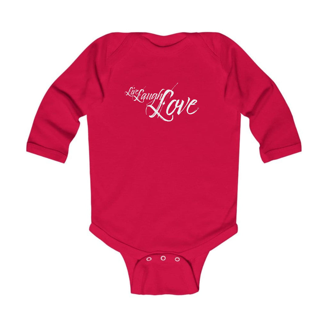 Infant Long Sleeve Graphic T-shirt Live Laugh Love Light Grey - Childrens