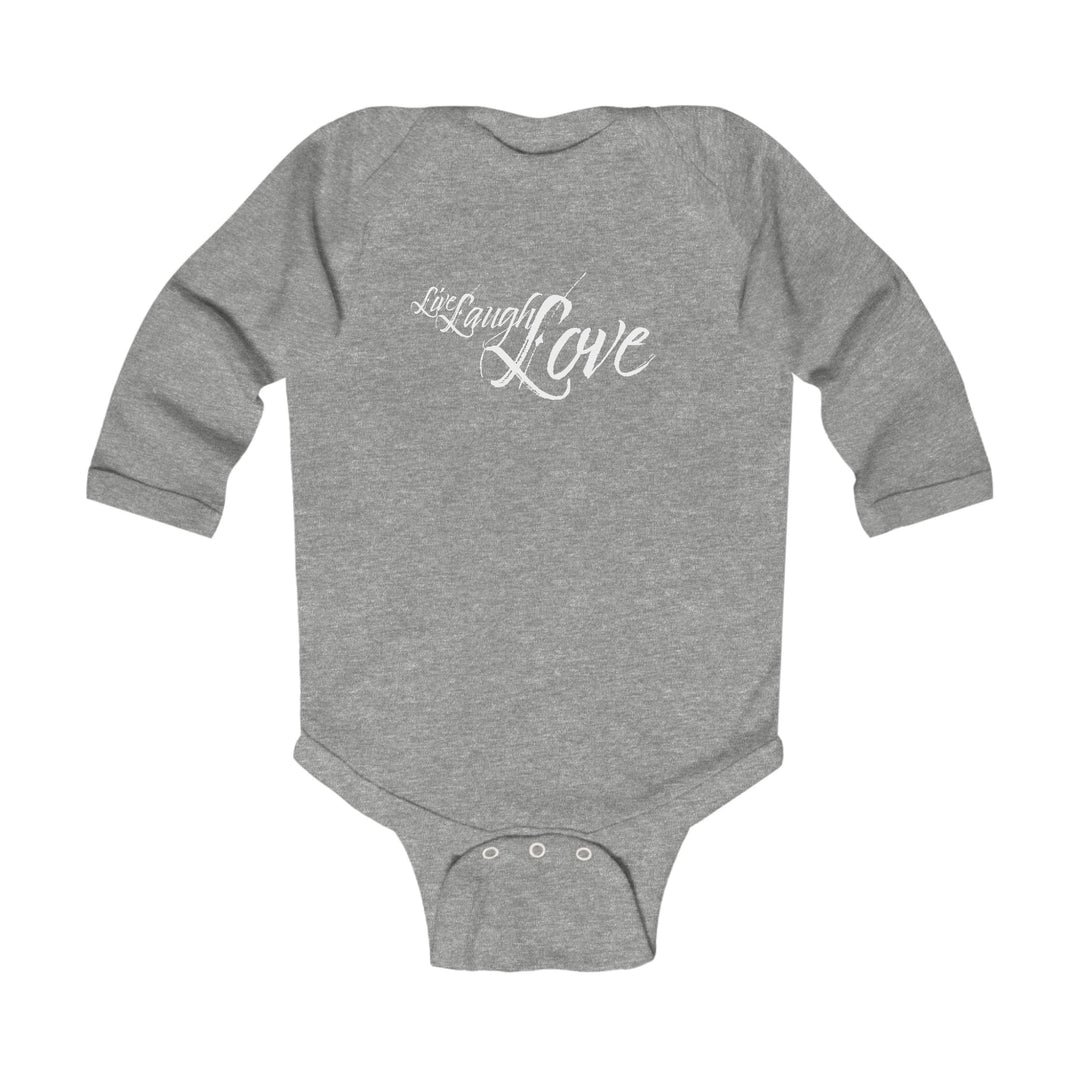 Infant Long Sleeve Graphic T-shirt Live Laugh Love Light Grey - Childrens