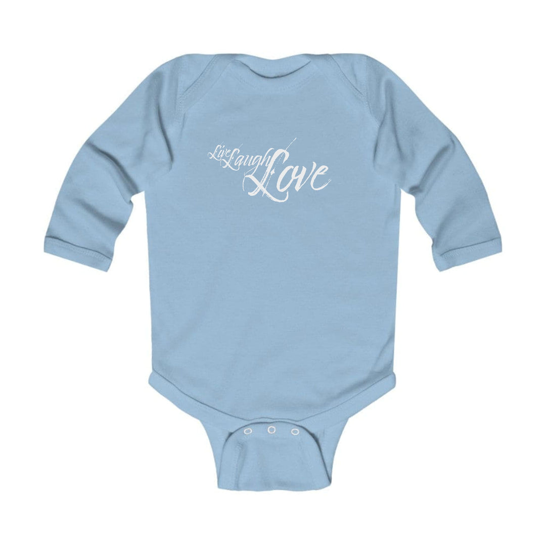 Infant Long Sleeve Graphic T-shirt Live Laugh Love Light Grey - Childrens