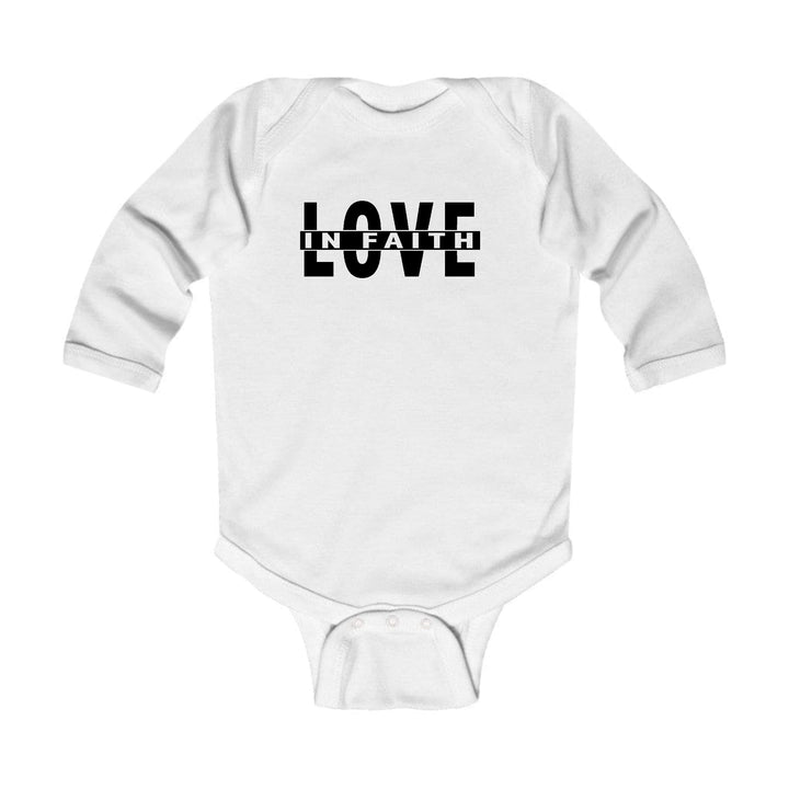 Infant Long Sleeve Graphic T-shirt Love in Faith Black Illustration - Childrens