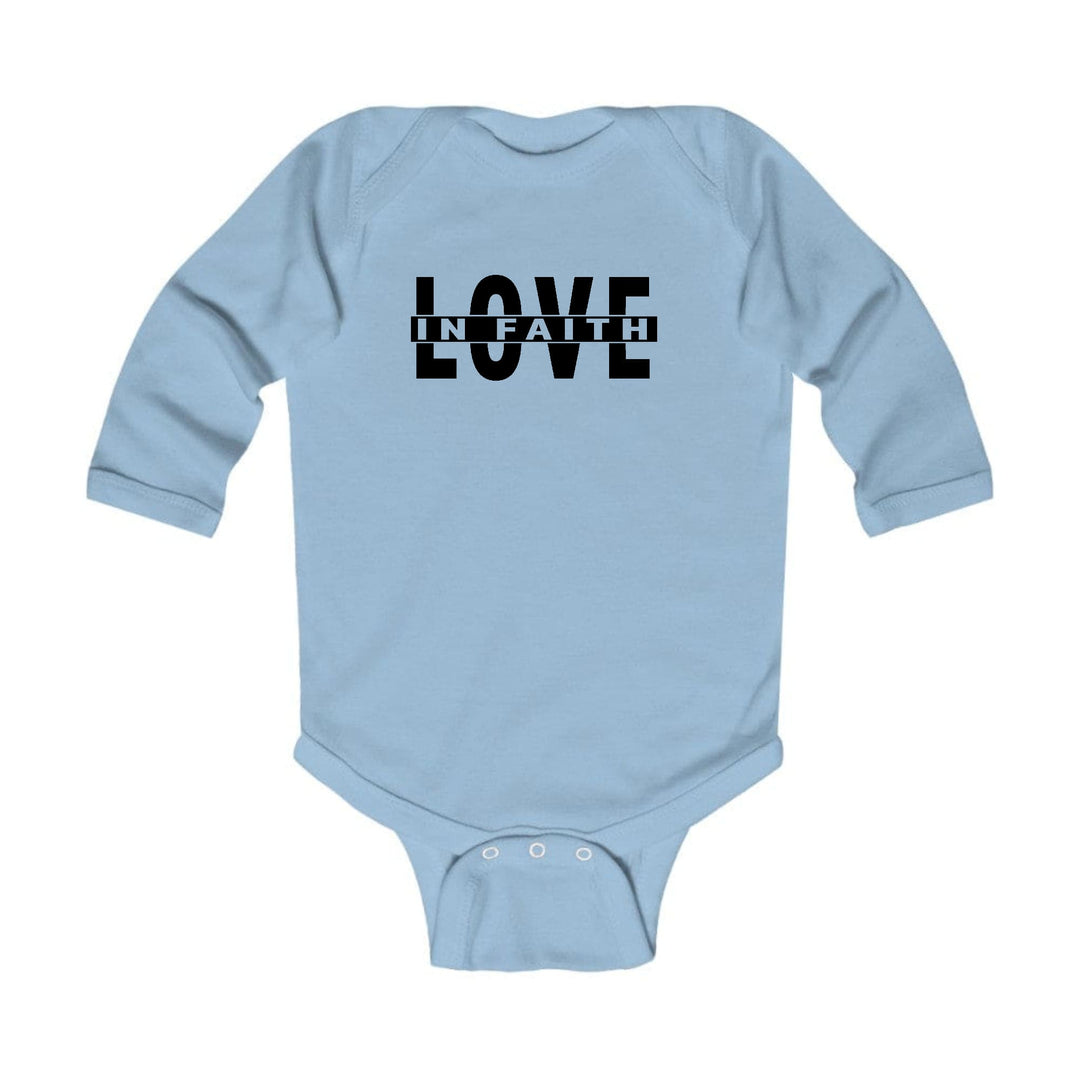 Infant Long Sleeve Graphic T-shirt Love in Faith Black Illustration - Childrens