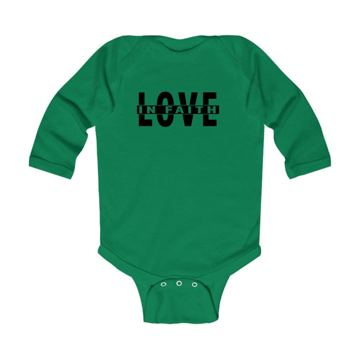 Infant Long Sleeve Graphic T-shirt Love in Faith Black Illustration - Childrens