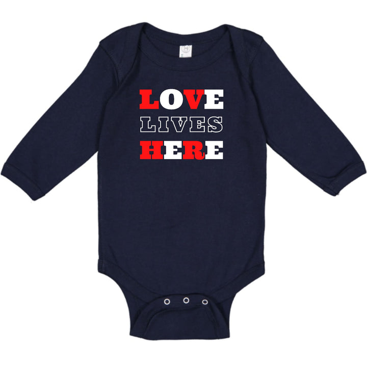 Infant Long Sleeve Graphic T-shirt Love Lives Here Christian - Childrens