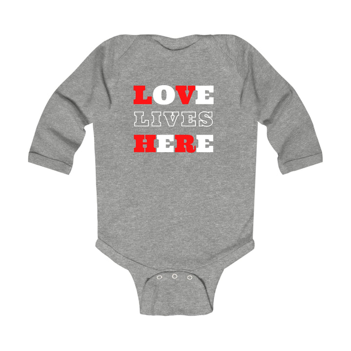 Infant Long Sleeve Graphic T-shirt Love Lives Here Christian - Childrens