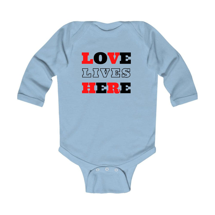 Infant Long Sleeve Graphic T-shirt Love Lives Here Christian Red - Childrens