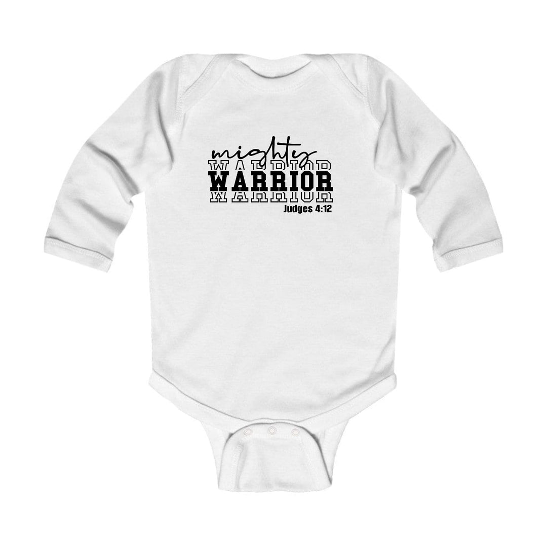 Infant Long Sleeve Graphic T-shirt Mighty Warrior Black Illustration