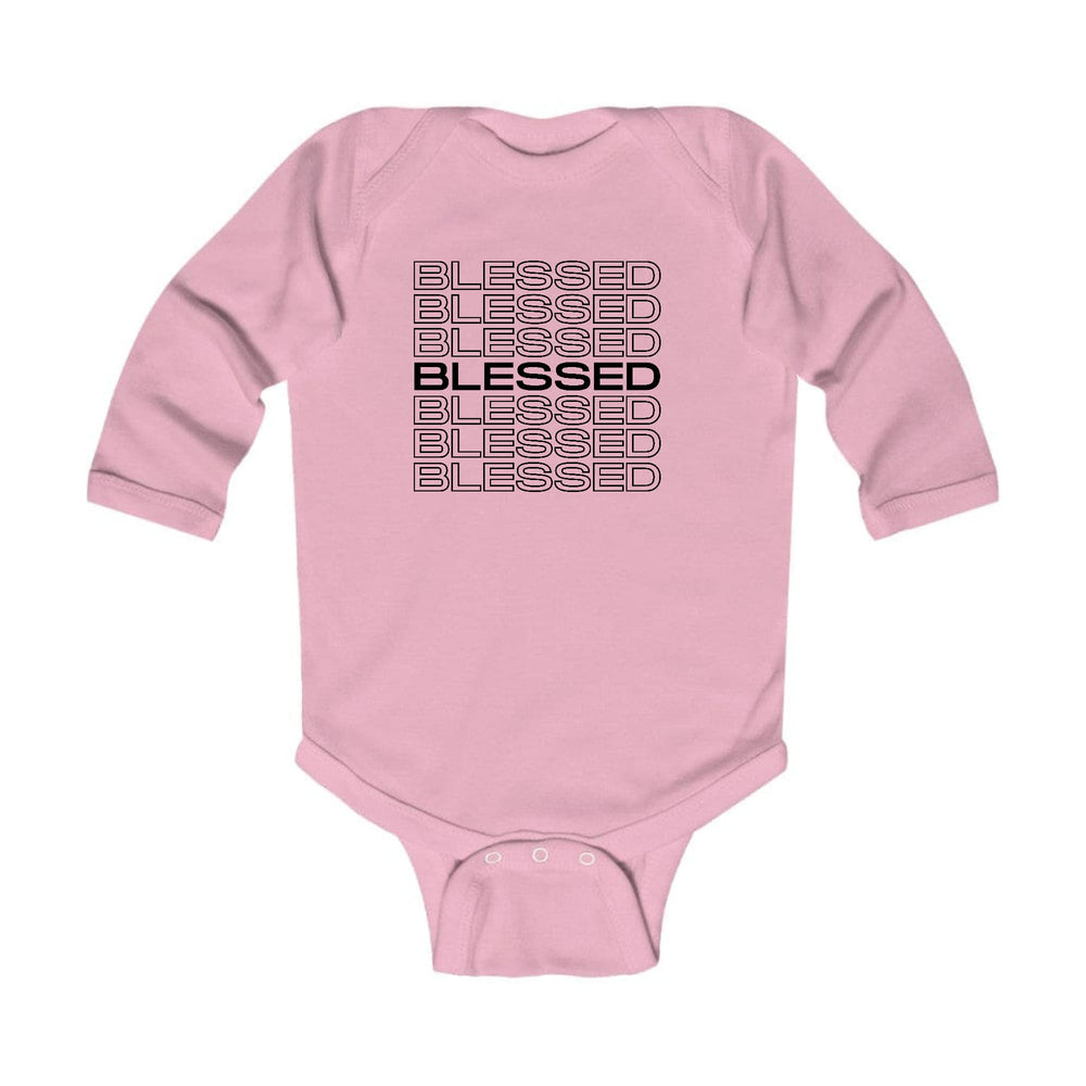 Infant Long Sleeve Graphic T-shirt Stacked Blessed Print - Childrens | Infant