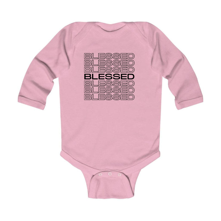 Infant Long Sleeve Graphic T-shirt Stacked Blessed Print - Childrens | Infant