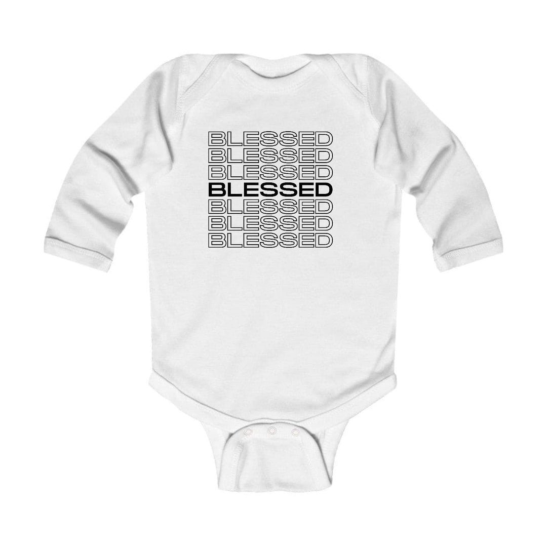 Infant Long Sleeve Graphic T-shirt Stacked Blessed Print - Childrens | Infant