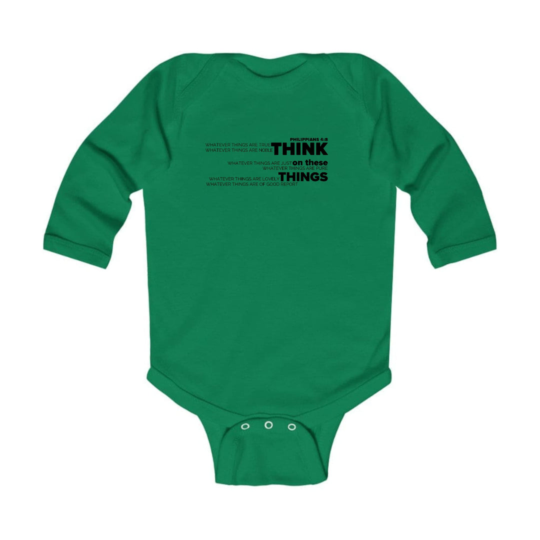 Infant Long Sleeve Graphic T-shirt Think on these Things Black - Childrens