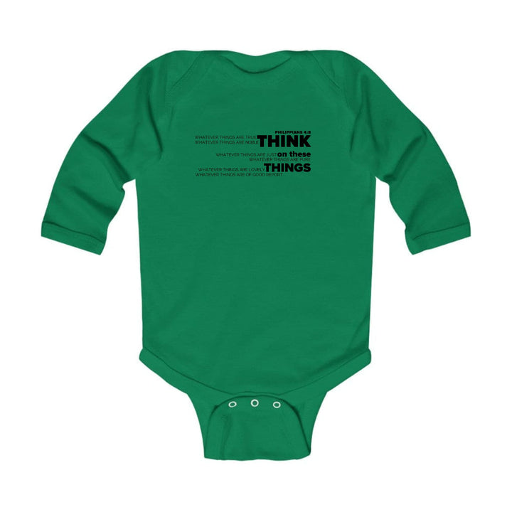 Infant Long Sleeve Graphic T-shirt Think on these Things Black - Childrens