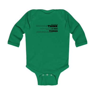 Infant Long Sleeve Graphic T-shirt Think On These Things Black - Childrens