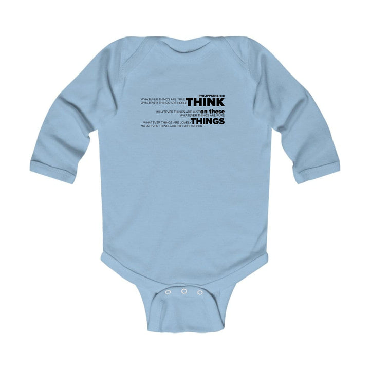 Infant Long Sleeve Graphic T-shirt Think on these Things Black - Childrens