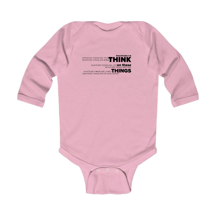 Infant Long Sleeve Graphic T-shirt Think on these Things Black - Childrens