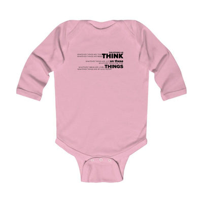 Infant Long Sleeve Graphic T-shirt Think On These Things Black - Childrens