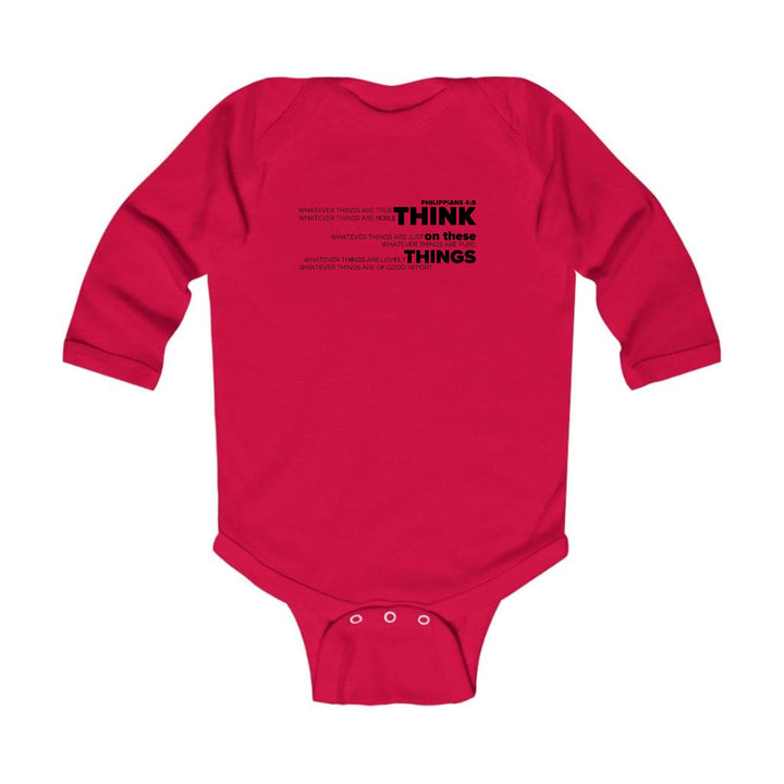 Infant Long Sleeve Graphic T-shirt Think on these Things Black - Childrens