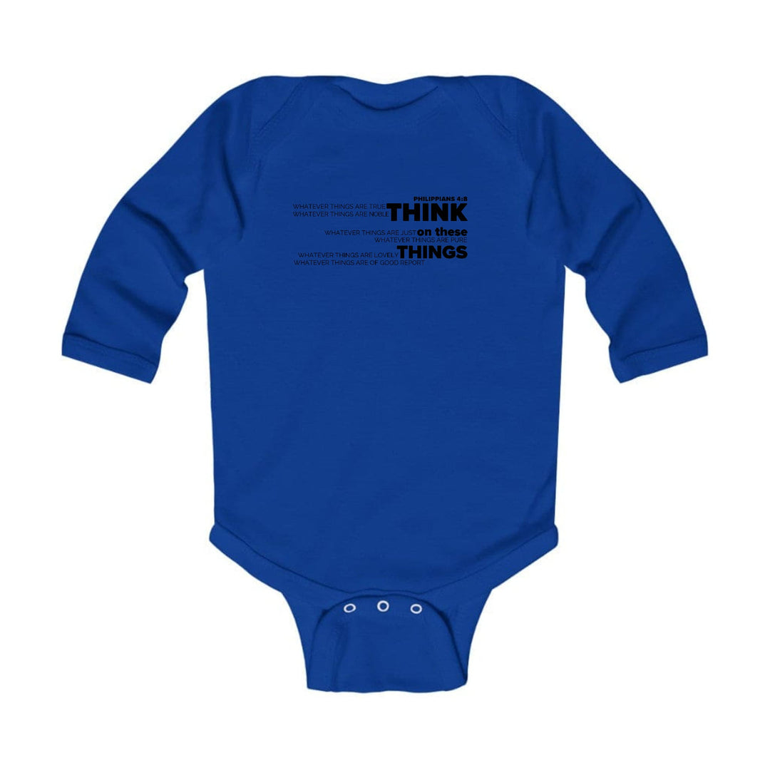 Infant Long Sleeve Graphic T-shirt Think on these Things Black - Childrens