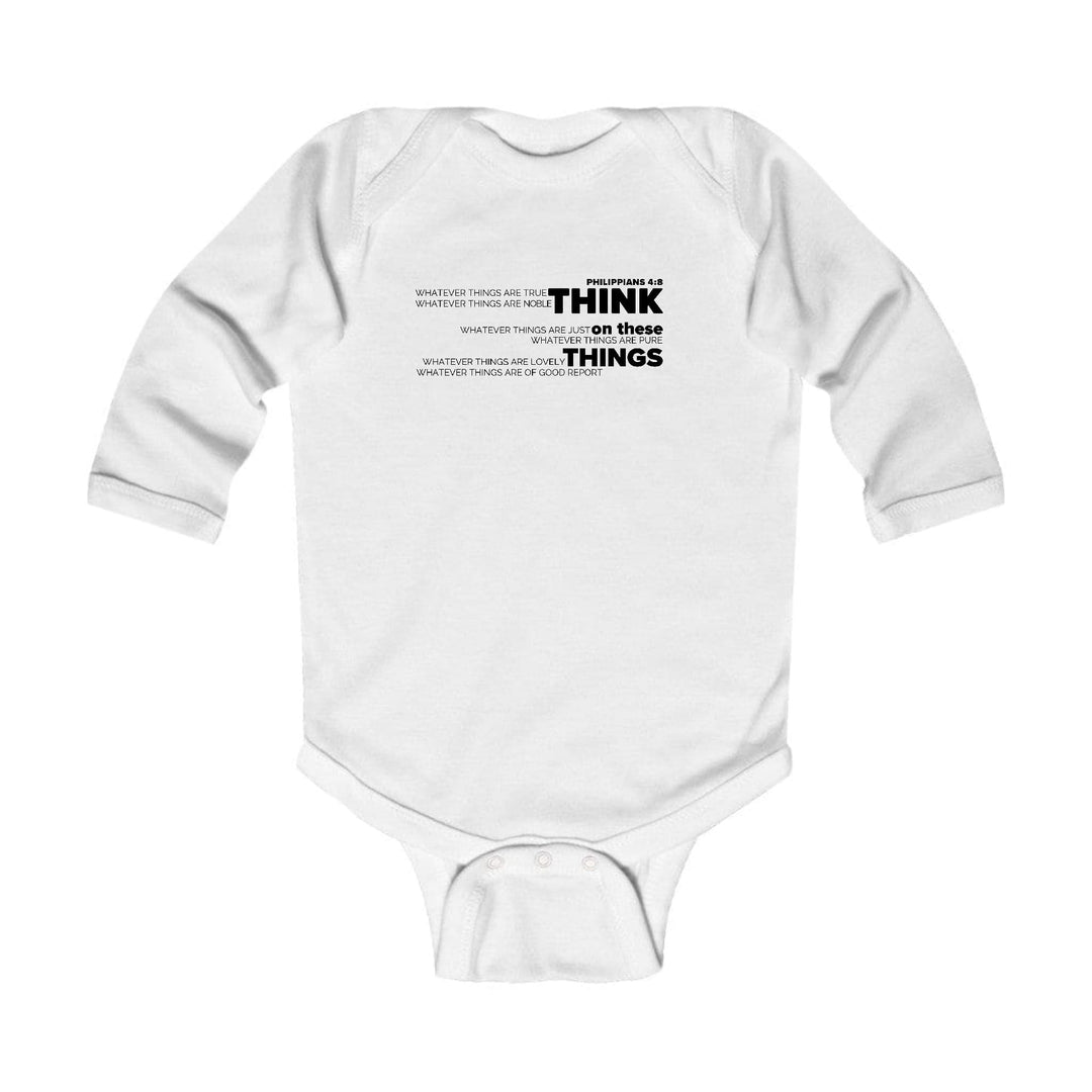 Infant Long Sleeve Graphic T-shirt Think on these Things Black - Childrens