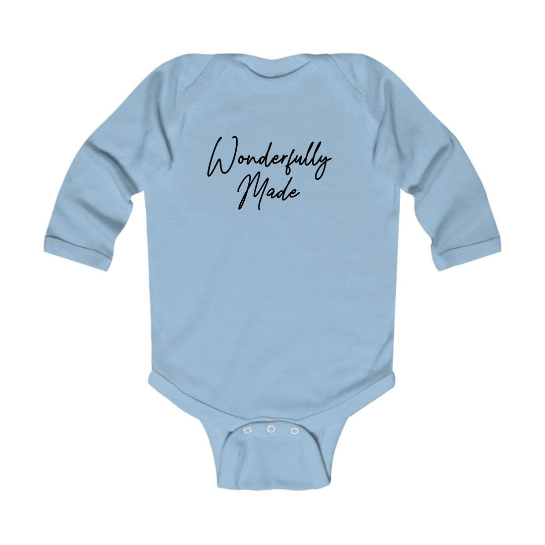 Infant Long Sleeve Graphic T-shirt Wonderfully Made Black Illustration