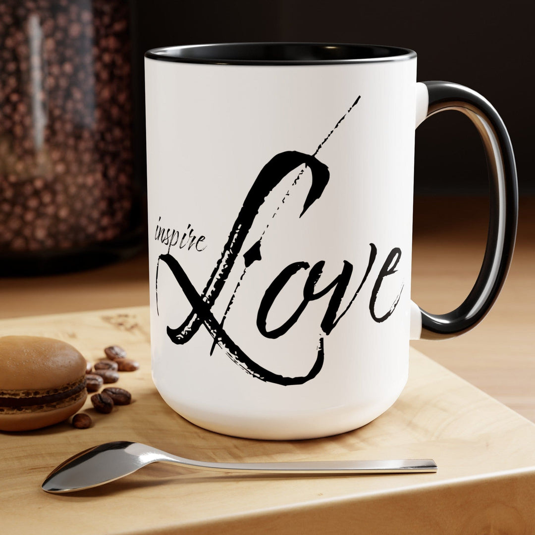 Inspire Love Two-tone Coffee Mugs 15oz - Decorative | Ceramic Mugs | 15oz