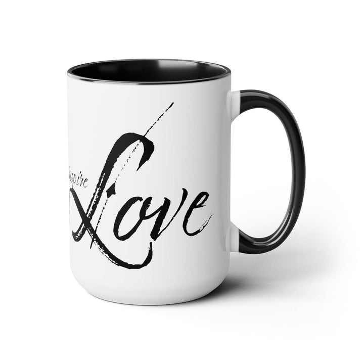 Inspire Love Two-tone Coffee Mugs 15oz - Decorative | Ceramic Mugs | 15oz