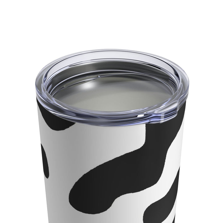Insulated Tumbler 10oz Black And White Abstract Cow Print Pattern - Decorative
