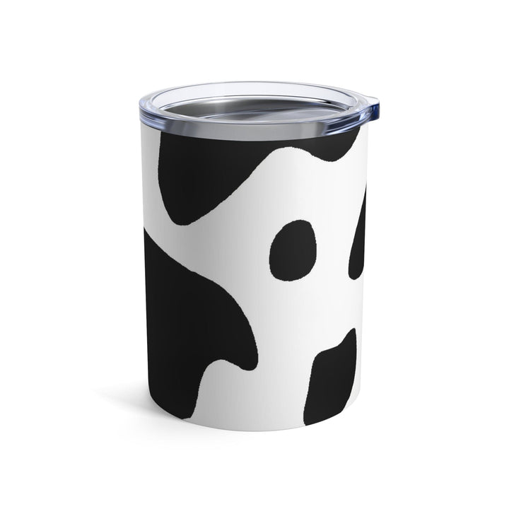 Insulated Tumbler 10oz Black And White Abstract Cow Print Pattern - Decorative