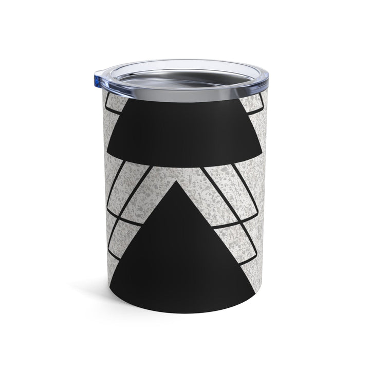 Insulated Tumbler 10oz Black And White Ash Grey Triangular Colorblock